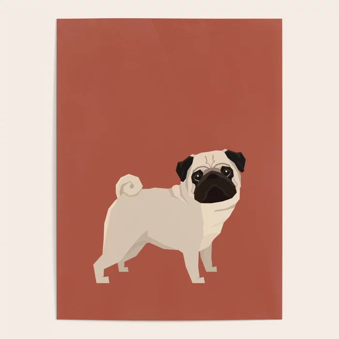 Pug on Terra Poster | Society6