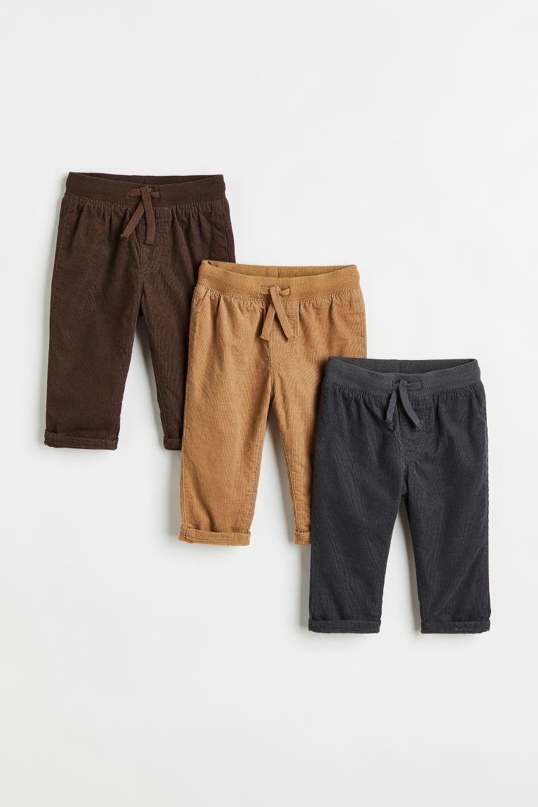 3-pack Lined Corduroy Pants | H&M (US + CA)