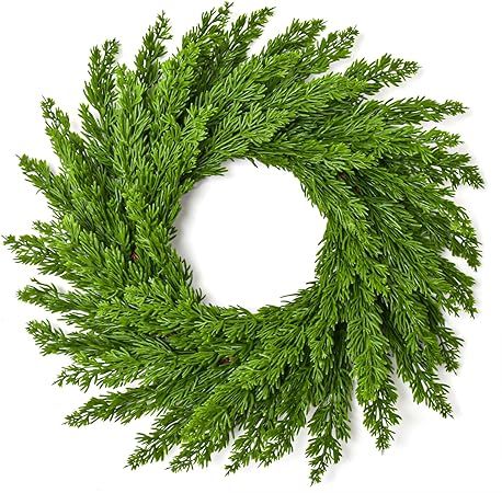 Christmas Wreaths for Front Door,Green Pine Branches Artificial Christmas Wreaths,Farmhouse Ratta... | Amazon (US)