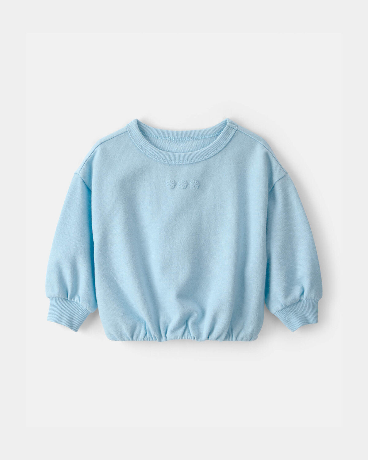 Baby Girl Flowers French Terry Pullover Sweatshirt - Blue | Carter's Inc