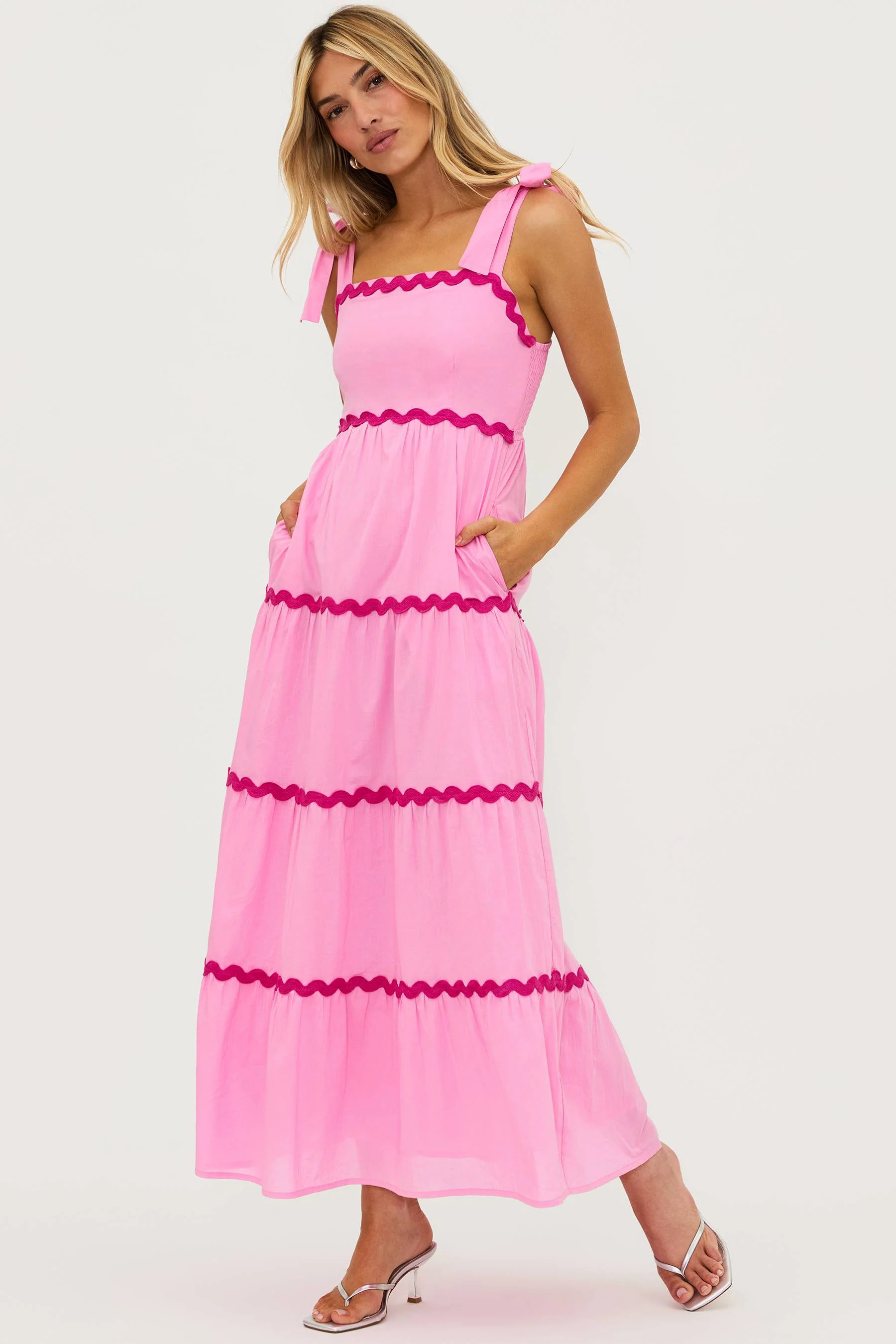 Charlotte Dress Sweet Berry Wave Pink | Maxi Dress | Beach Riot | Beach Riot