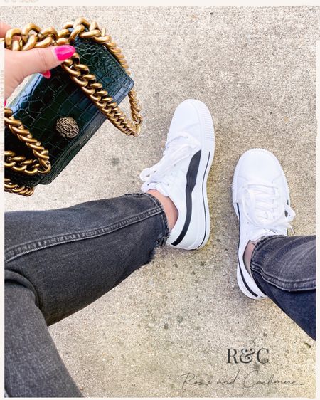 Trendy casual look: black and white sneakers + crocodile crossbody with gold chain
#spring #SpringOutfit #CasualChic

#LTKSeasonal #LTKstyletip #LTKFind