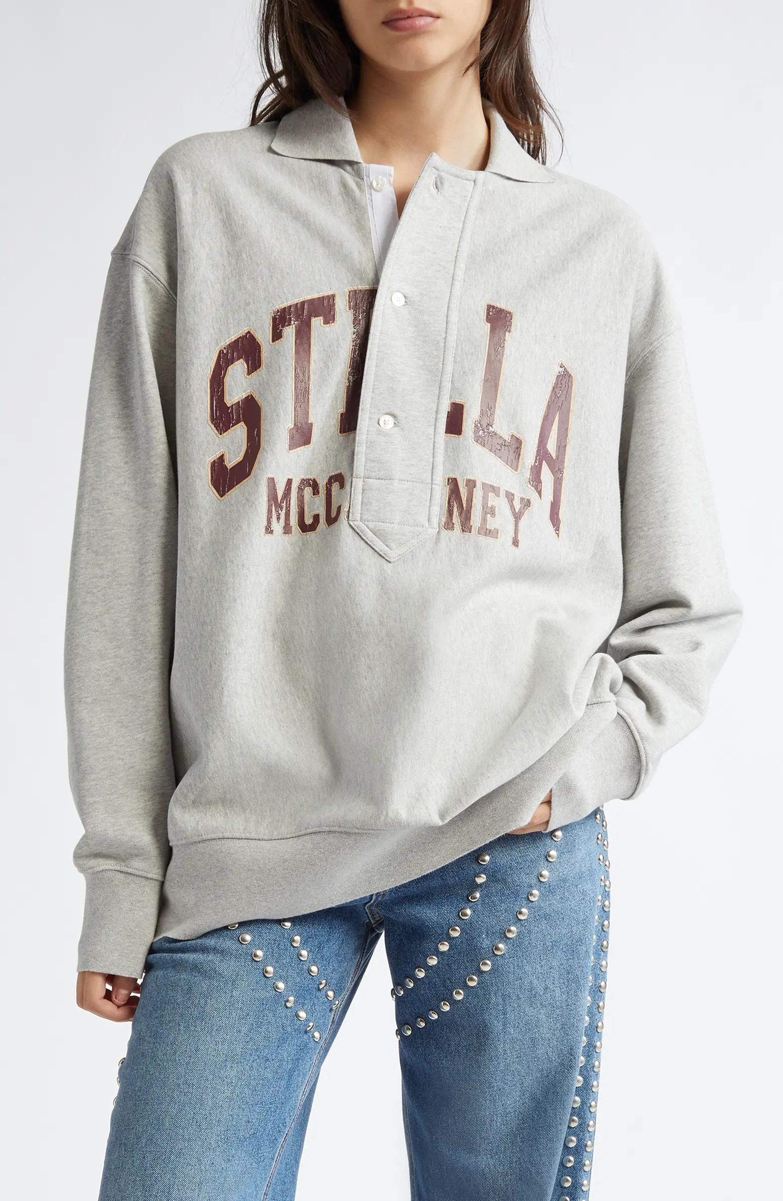 Stella McCartney Varsity Logo Oversize Cotton Graphic Sweatshirt | Nordstrom | Nordstrom