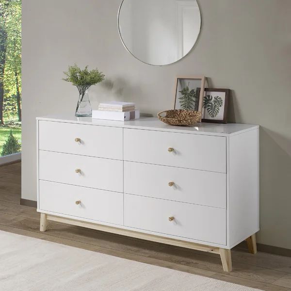 Caillier 6 Drawer 60'' W Double Dresser | Wayfair North America