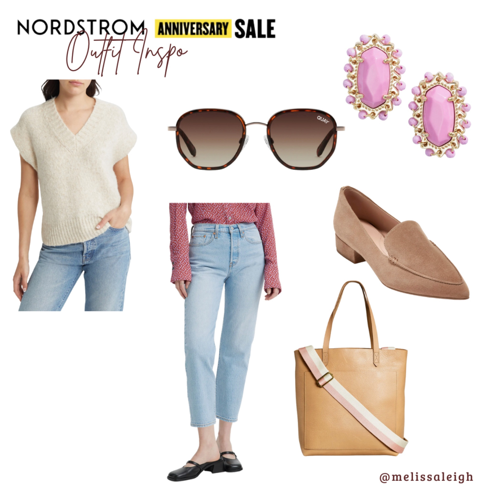 Nordstrom anniversary sale, Nordstrom, Nordstrom sale, n sale 2023, sale finds, fall fashion, fall style, causal Outfit, staple items, sweater vest, suede loafers, kate spade earrings, madewell medium leather tote bag, quay sunglasses 

#LTKFind #LTKSeasonal #LTKxNSale