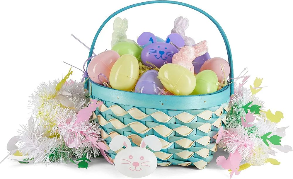 Wicker Easter Basket with Handle - Fill it with Your Favorite Stuffers - Let The Kids go Overboar... | Amazon (US)
