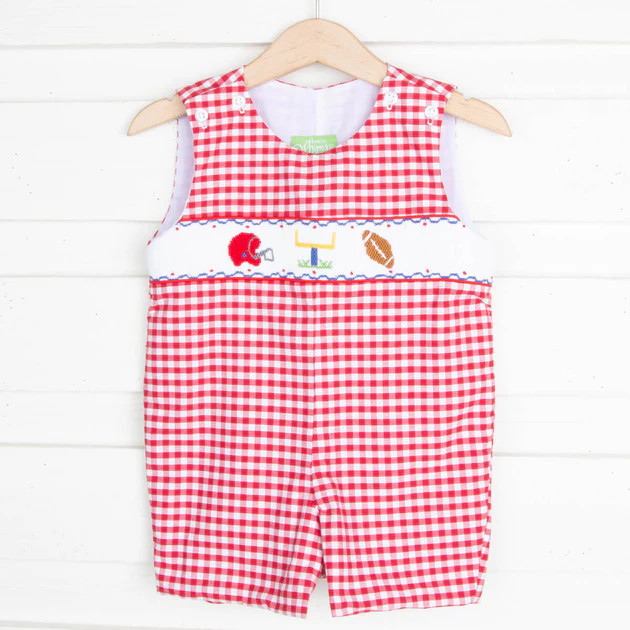 Live To Cheer Smocked Jon Jon | Classic Whimsy