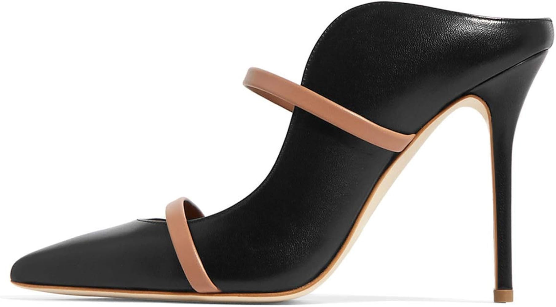 FSJ Women Fashion Pointy Toe Mules Sandals High Heels Pumps Double Straps Slide Sandals Casual Su... | Amazon (US)