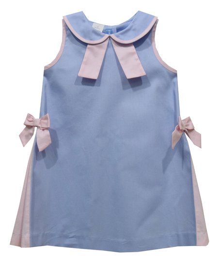 Light Blue & Duty Pink Peter Pan Collar A-Line Dress - Infant, Toddler & Girls | Zulily