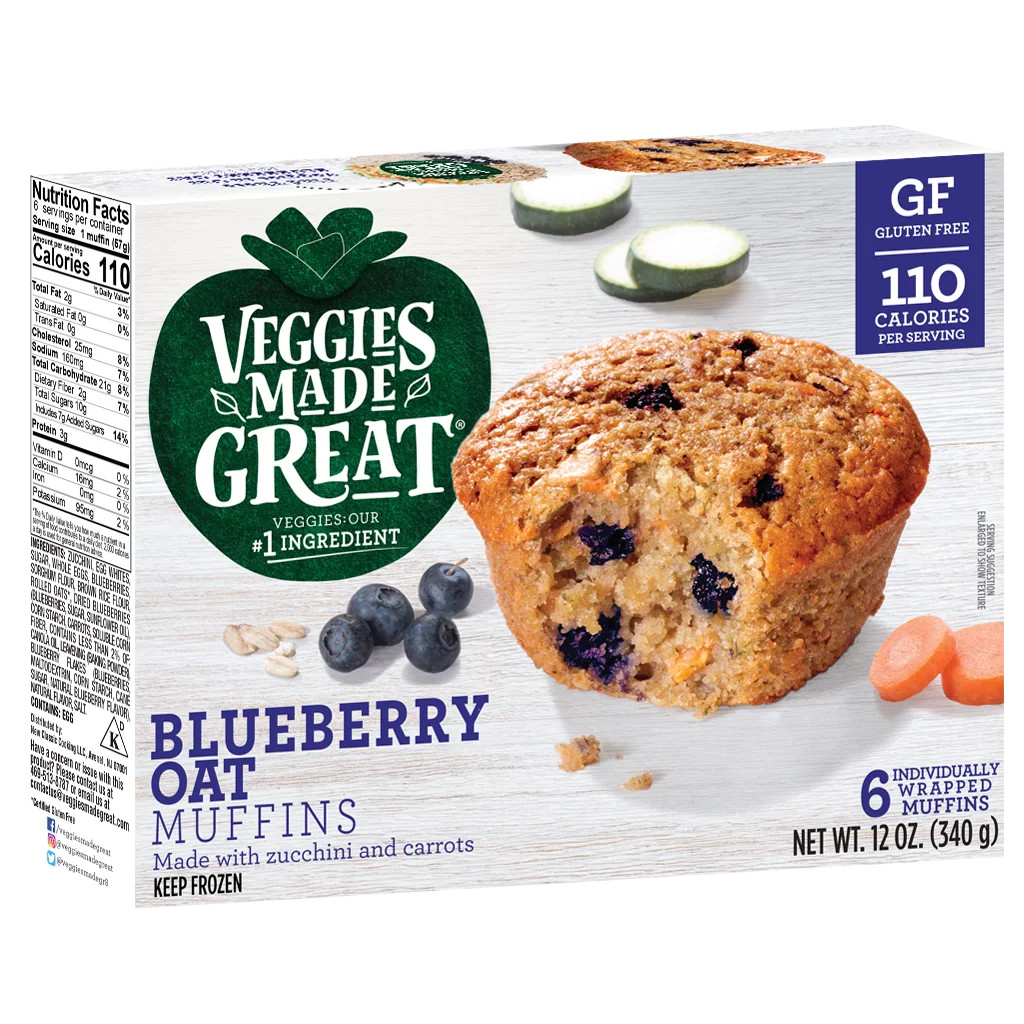 Veggies Made Great Blueberry Oat Muffin, 12oz, 6ct Box (Frozen) | Walmart (US)