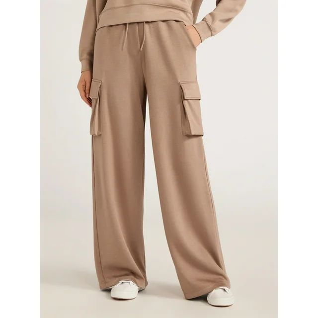 Scoop Women's Ultimate ScubaKnit Wide Leg Cargo Pants, Sizes XS-XXL - Walmart.com | Walmart (US)