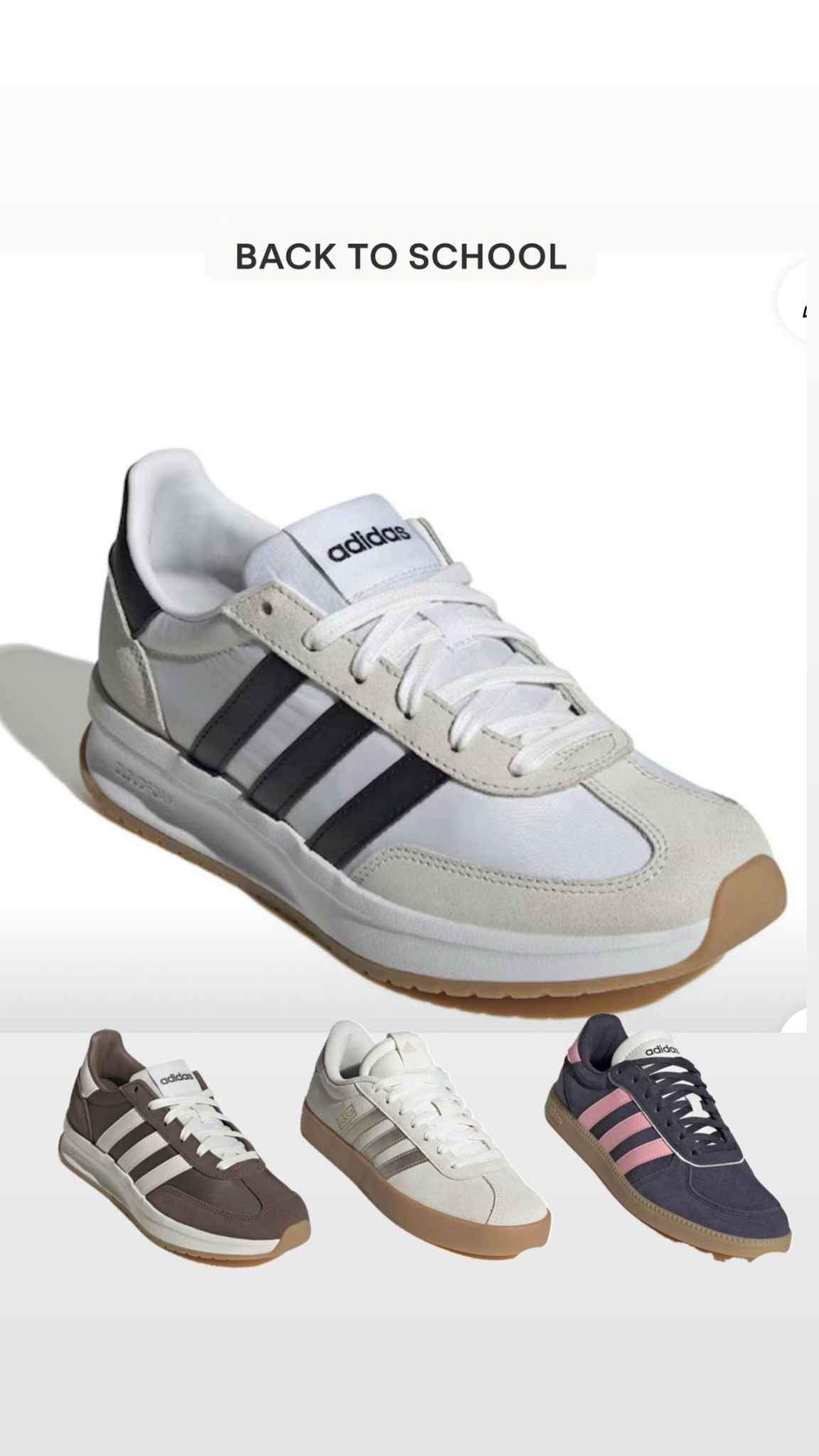 Versatile school shoes for my daughter that are on sale. Can’t beat $53 for the white and navy! 
Code “poolparty “ for 20% off
#womensshoes #adidas 