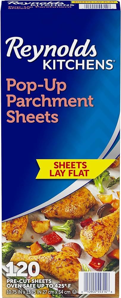 Reynolds Kitchens Pop-Up Parchment Paper Sheets, 10.7x13.75 Inch, 120 Sheets | Amazon (US)