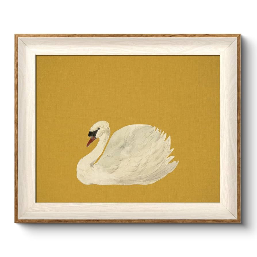 VIYYIEA Framed Wall Art for Living Room, Swan Canvas Prints, Yellow Home Decor, Animals Painting ... | Amazon (US)