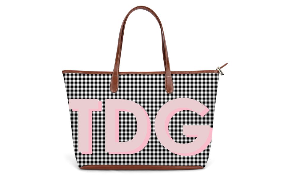 St. Anne Zippered Tote - Monogram Stripe | Barrington Gifts