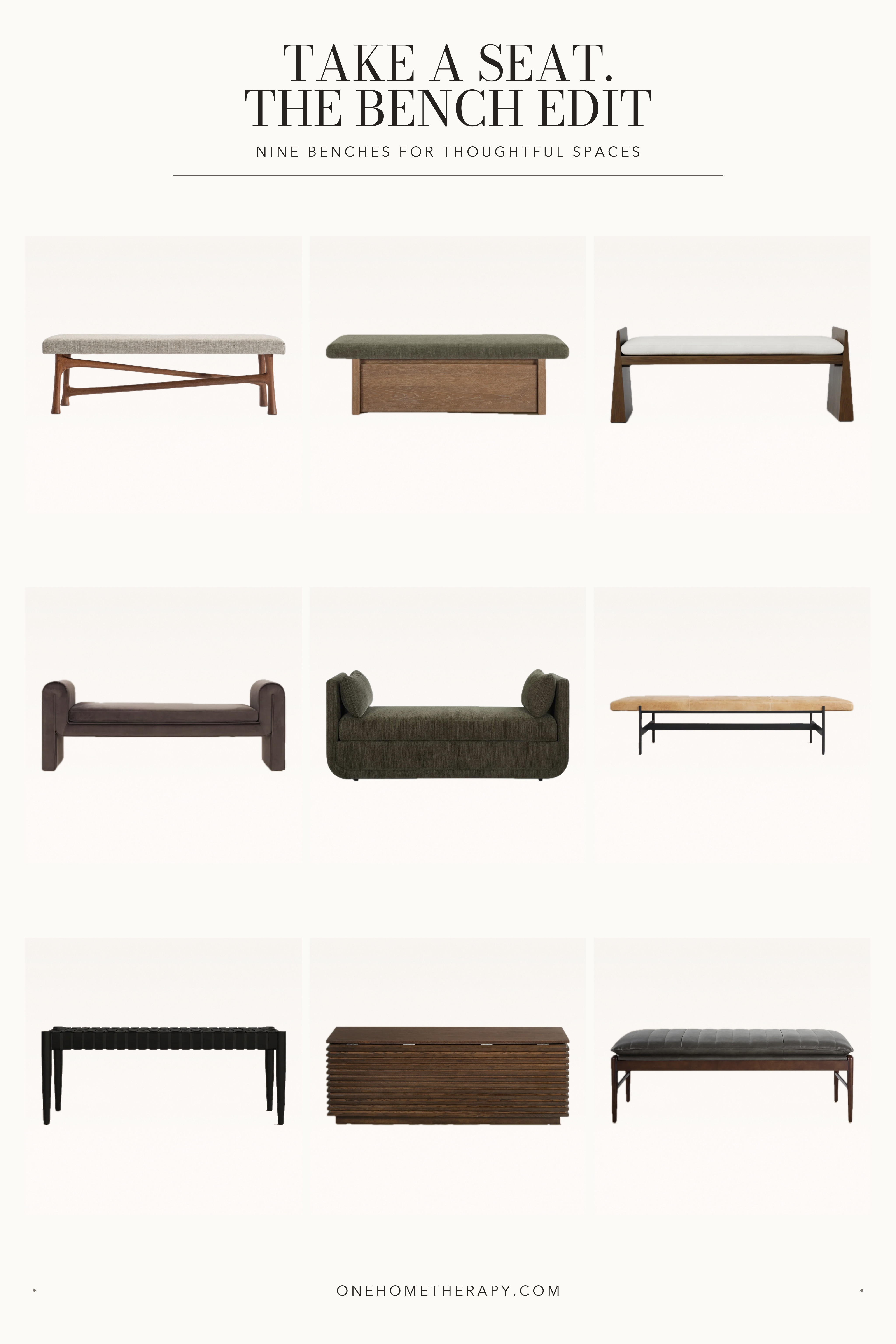 The finishing touch your room needs. 🤍 Nine beautiful benches for welcoming entries, layered bedrooms, and thoughtfully styled living spaces.