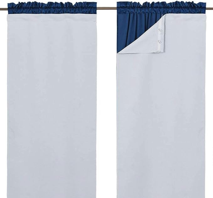 NICETOWN Blackout Draperies Window Curtain Liners - Thermal Insulated Rod Pocket Curtains, Blacko... | Amazon (US)
