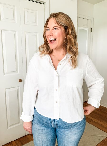 This cropped linen button down is so cute! Sized up to an XL for a little extra length.  

#LTKMidsize #LTKStyleTip #LTKFindsUnder50