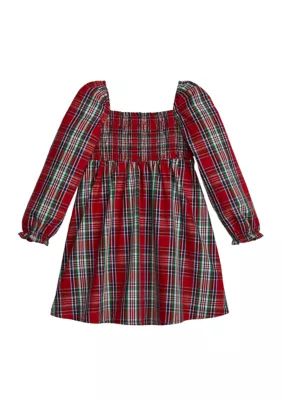 Crown & Ivy™ Toddler Girls Cotton Plaid Smocked Dress | Belk