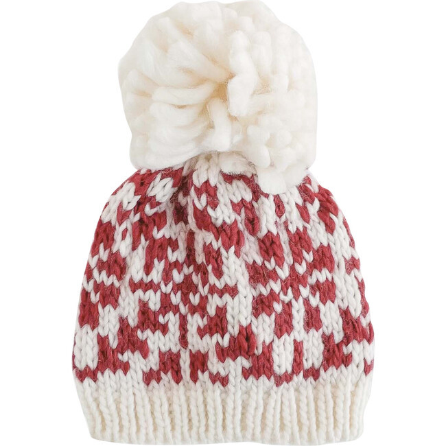Snowfall Hat, Red and Cream | Maisonette
