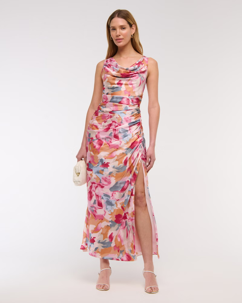 Cowl Neck Draped Maxi Dress | Abercrombie & Fitch (US)