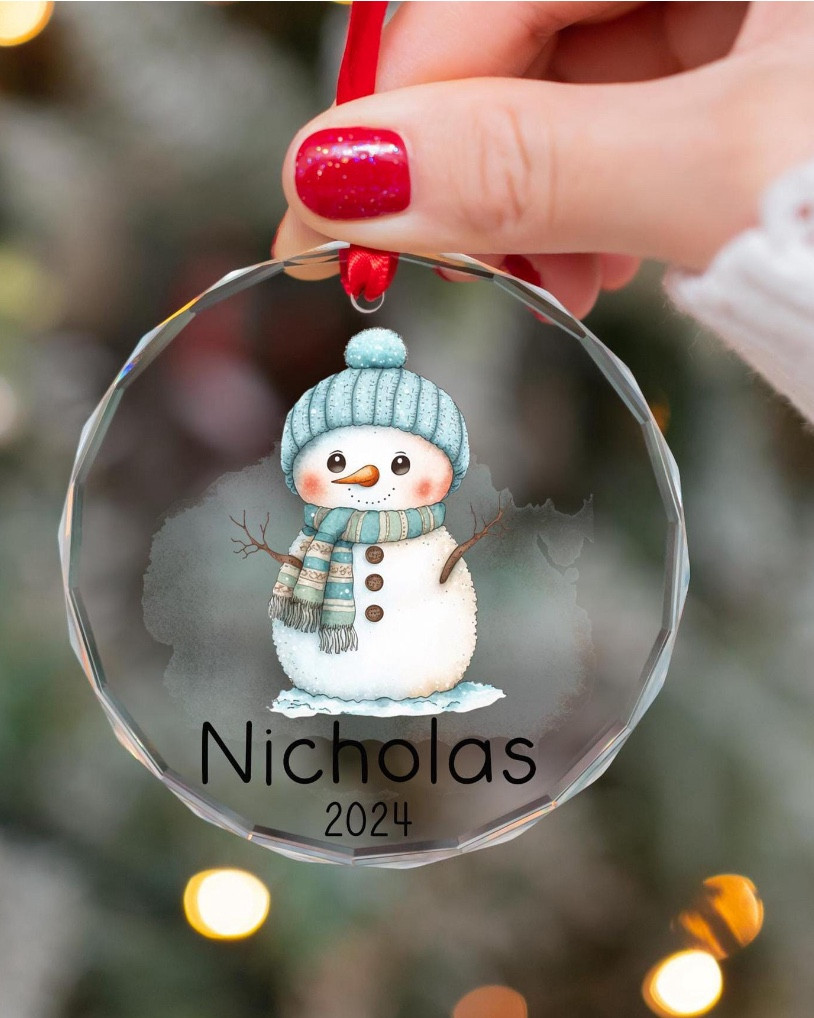 Custom crystal glass ornament, unique handmade ornament, personalized blue snowman ornament, Keepsake ornament with box, Customized ornament, Family gift idea, gift for child, teen, tween, young adult, adult, gift under 29, gift from grandma

#LTKHoliday #LTKSeasonal #LTKFamily