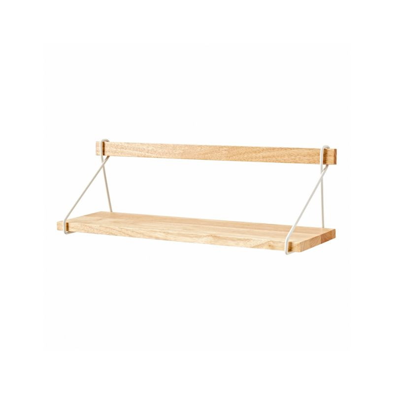 Suspension Natural Wood Floating Shelf + Reviews | Crate and Barrel | Crate & Barrel