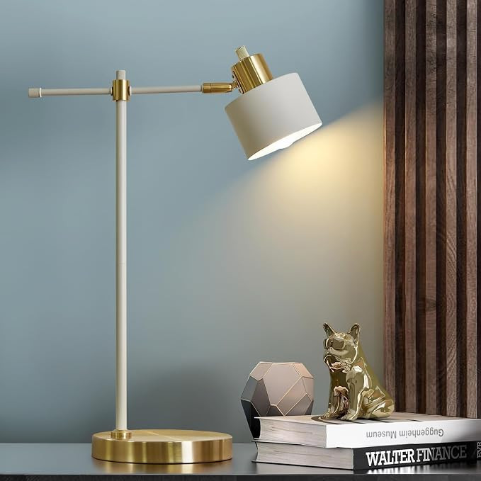 22.2" Modern Desk Lamp, Metal Table Lamp with LED Bulb, Adjustable Reading Lamps for Living Room,... | Amazon (US)