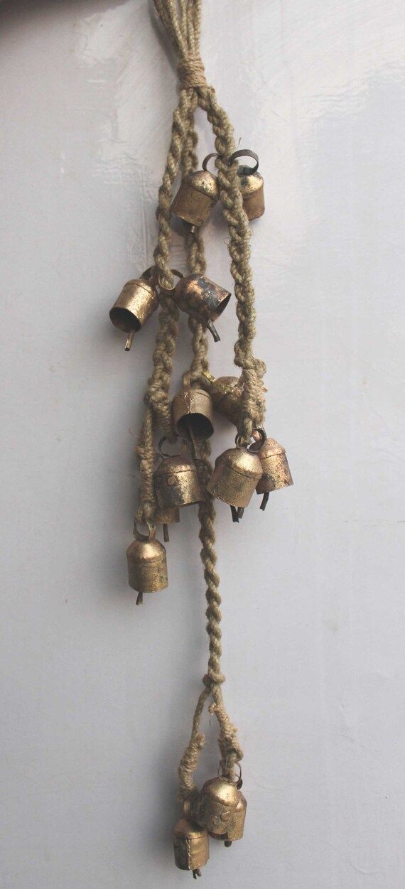 15 Vintage Rustic Iron Tin Bells Hanging Chime Mobile String Decoration 72 cm Length | Etsy (CAD)