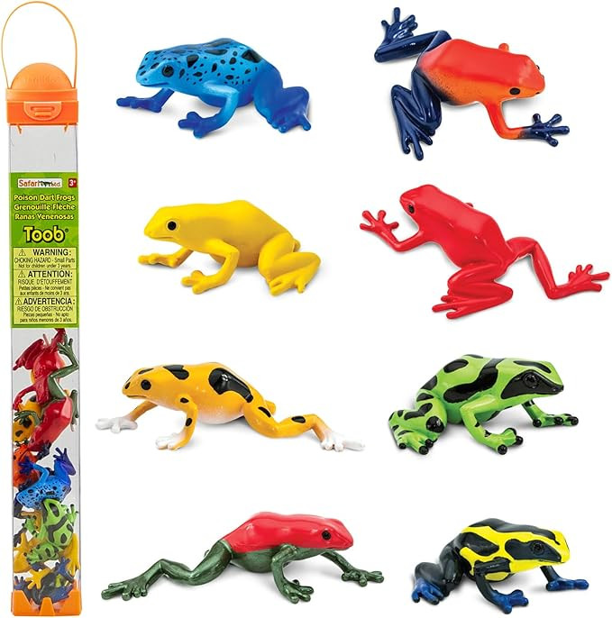 Safari Ltd. Poison Dart Frogs Toob - Detailed Figurines of Green, Blue, Yellow, Gold, Red, Sira D... | Amazon (US)