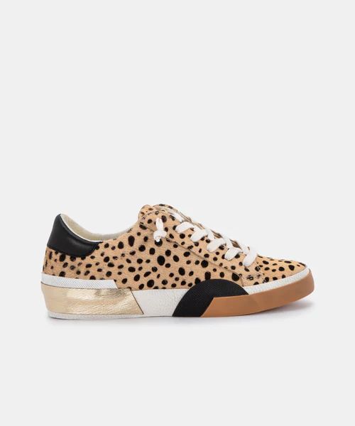 ZINA SNEAKERS IN LEOPARD CALF HAIR | DolceVita.com