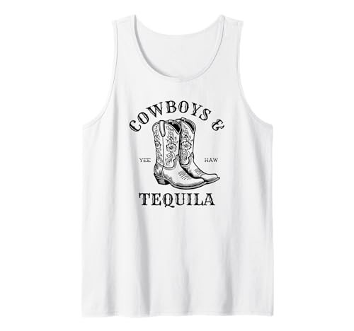 Womens Outfit for Rodeo Western Country Cowboys and Tequila Tank Top | Amazon (US)
