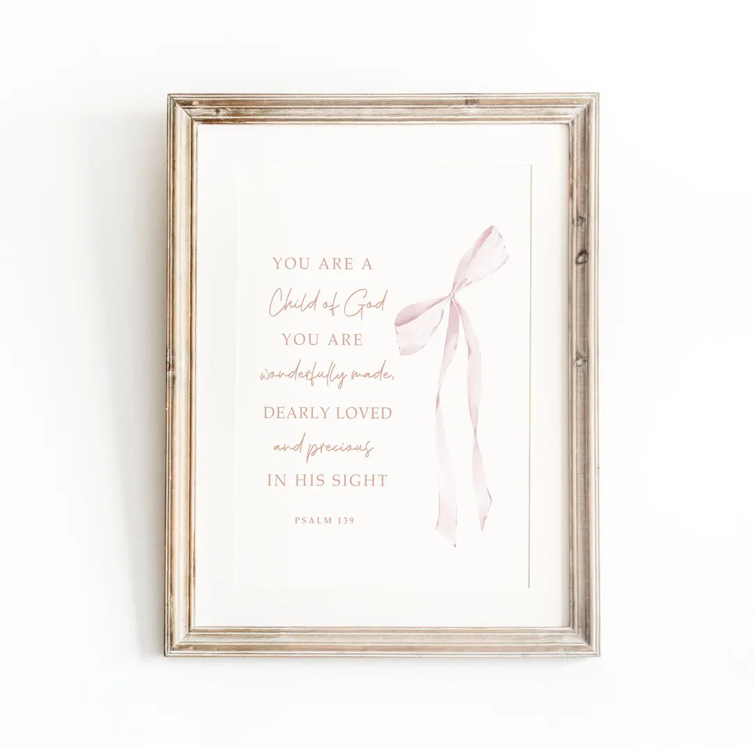 Nursery Bible Verse Wall Art, Christian Nursery Print, Floral Bible Verse Print, Christian Nurser... | Etsy (US)