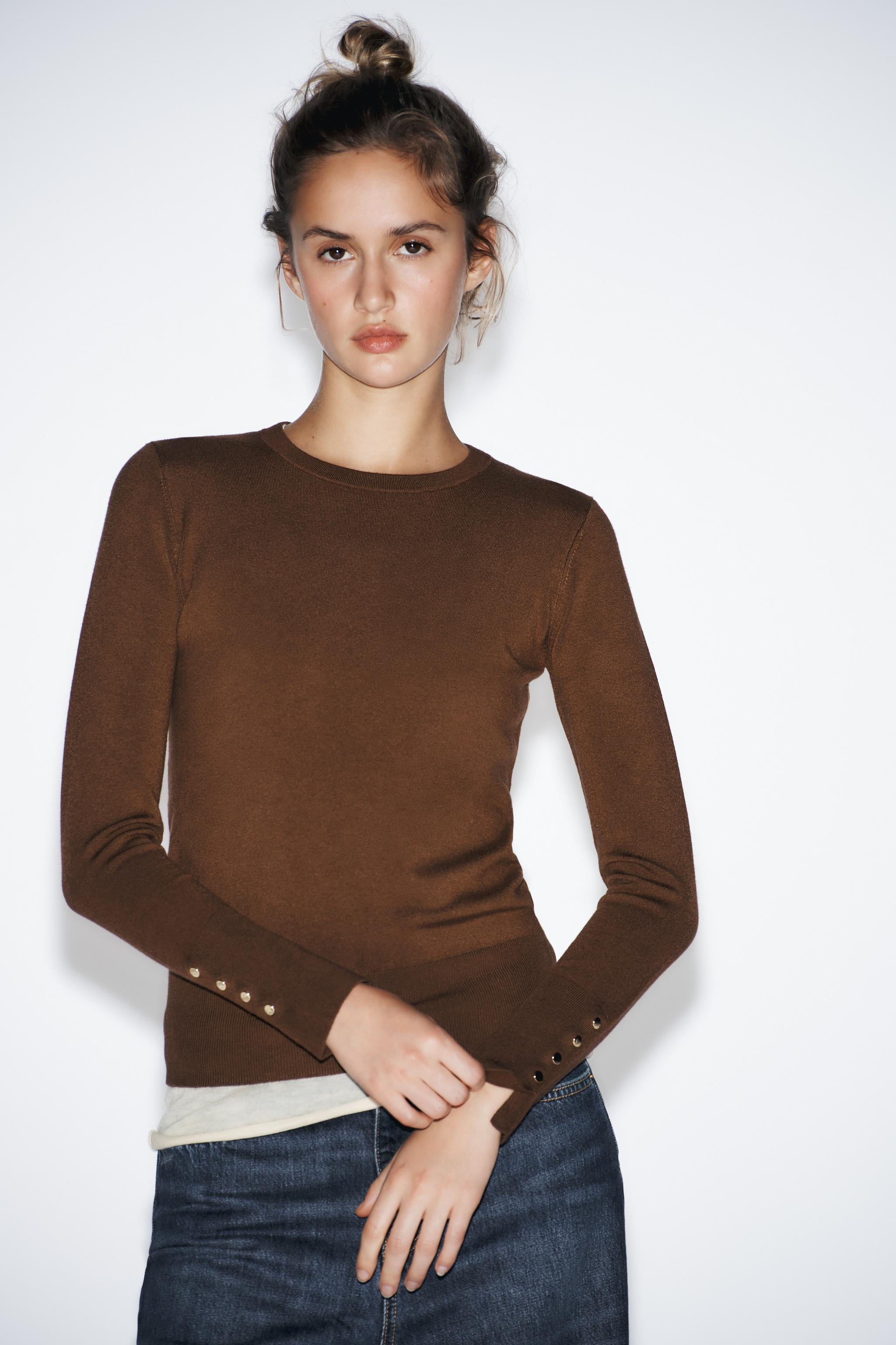 BASIC PLAIN KNIT SWEATER | Zara US