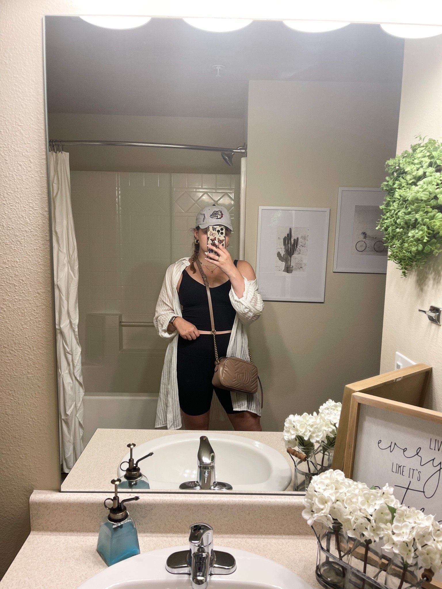 Casual activewear outfit idea for the end of summer! Featuring lululemon activewear favorites 

I’m wearing a L button down and size 8 tank and shorts 

#LTKunder100 #LTKSeasonal #LTKtravel