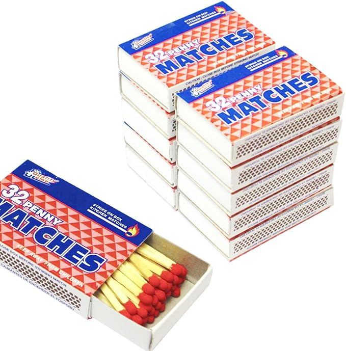 10 Packs Matches 32 count Strike on Box Kitchen Camping Fire Starter Lighter | Amazon (US)