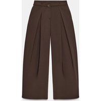Zara - Wide Leg Belted Pants - Women - Brown - Women | Zara US