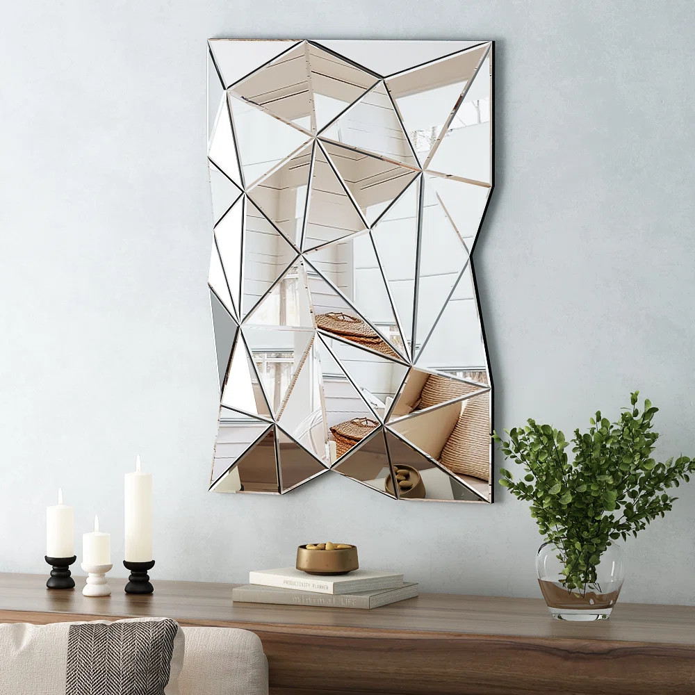 Faustine Modern 3D Wall Mirror Irregular Triangle Accent Mirror | Wayfair North America