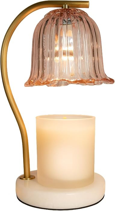 Candle Warmer Light with Dimmer, 50W Electric Candle Warmer Lamp for Jar Candles, Marble Base, Pi... | Amazon (US)