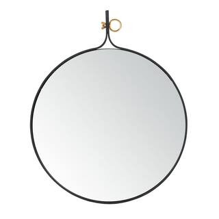SAFAVIEH Chandlen 24 in. X 29.5 in. Matte Black Framed Mirror MRR3010A - The Home Depot | The Home Depot