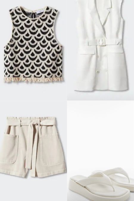 Latest purchases from mango Spain! So excited to see them available in the US! Sizes xs on dress and top and small on shorts! 

#LTKSeasonal #LTKshoecrush #LTKstyletip