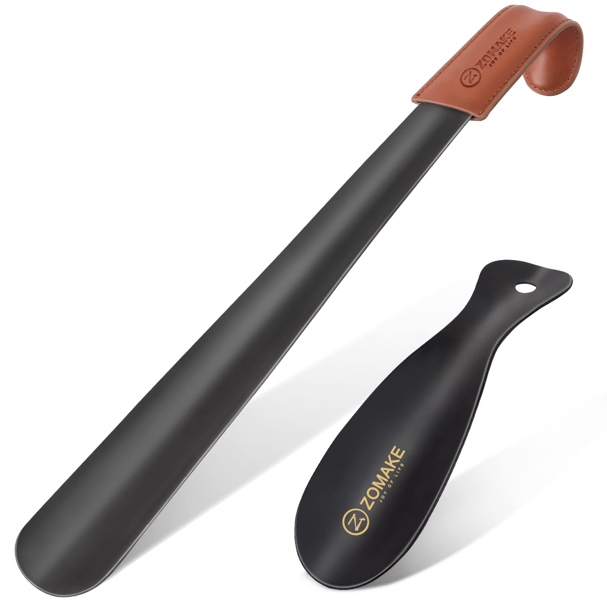 ZOMAKE Metal Shoe Horn Long Handle for Seniors 16.5 Inches with 7.5 Inches Travel Shoe Horn for K... | Amazon (US)