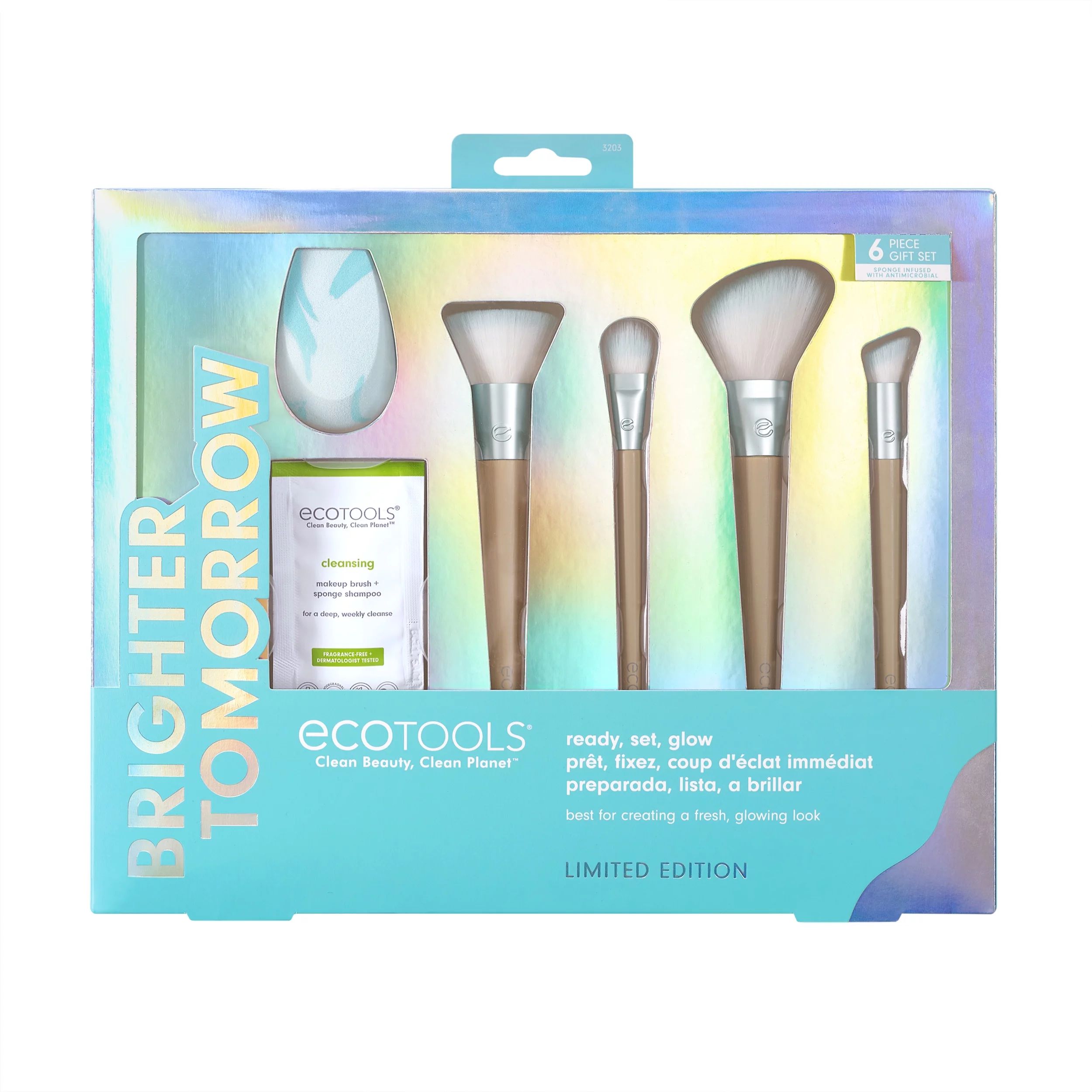 EcoTools Limited Edition Ready, Set, Glow Makeup Accessory & Care Set, 6 Piece Gift Set | Walmart (US)
