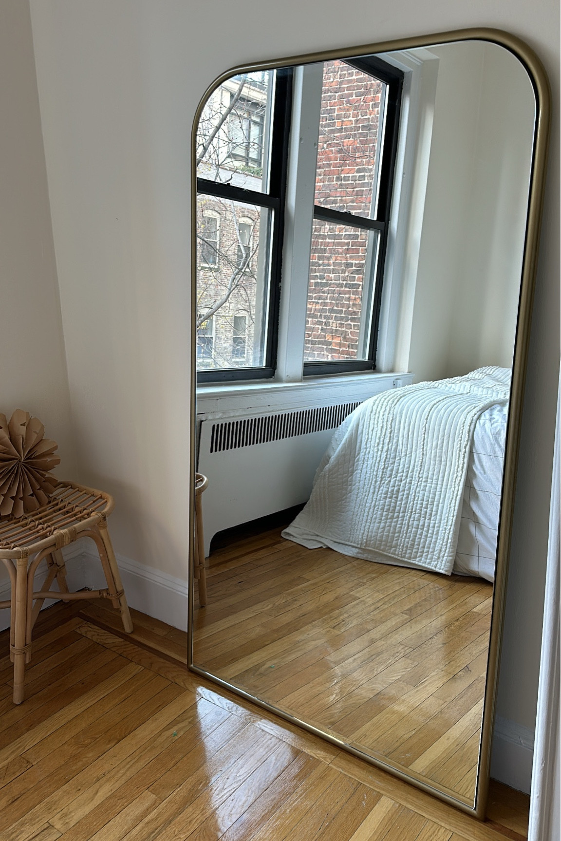 Apartment floor mirror. One of the most reasonably priced oversized floor mirrors I’ve seen. 
.


#LTKstyletip #LTKhome