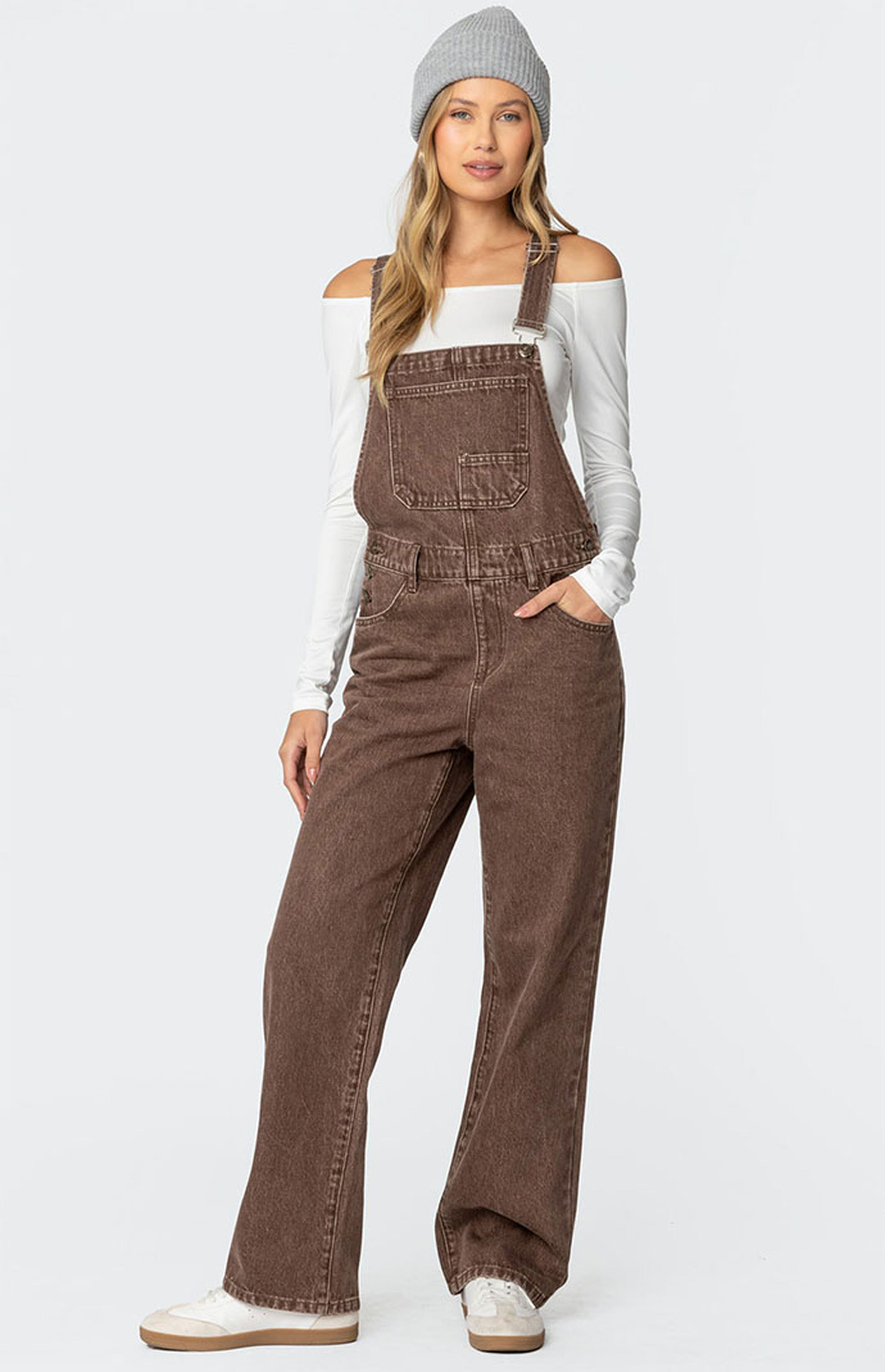 Edikted Rosemary Denim Overalls | PacSun