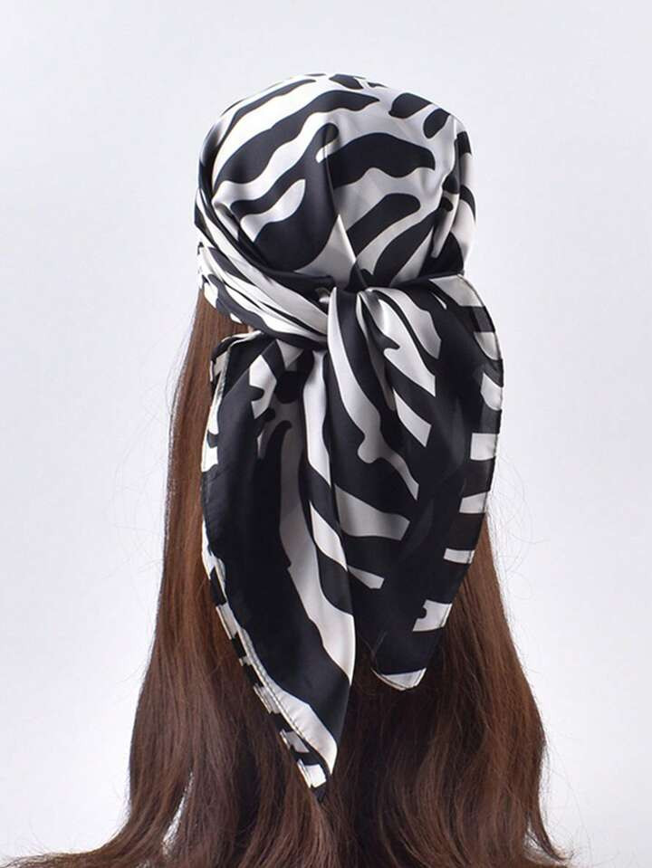 1pc Zebra Pattern Printed 70cm Small Scarf, Women Casual Simple Decoration Waistband Headband Hai... | SHEIN
