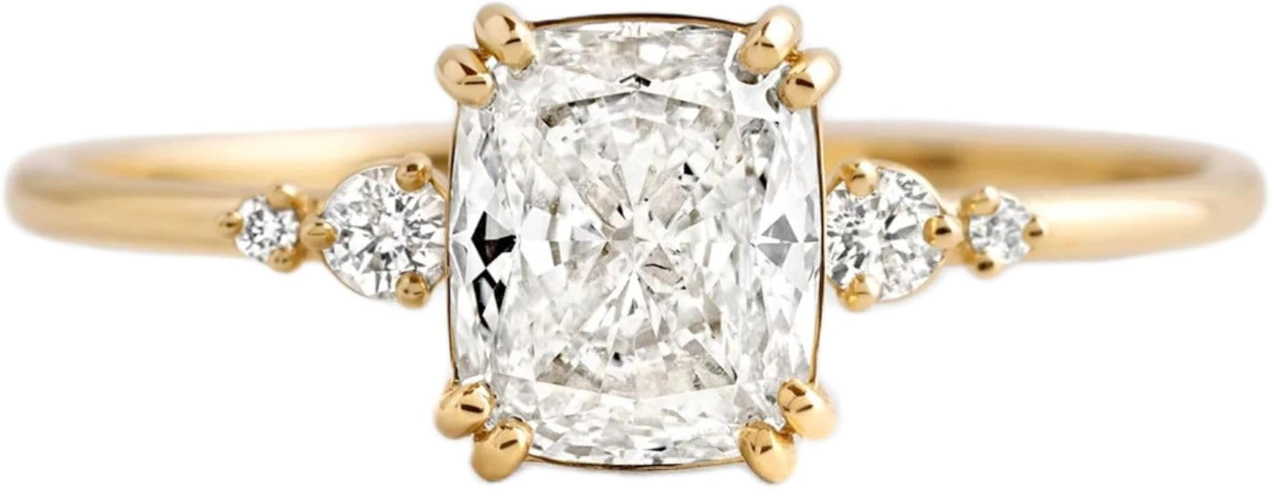 1-5 Carat Cushion Cut Diamond Ring • Double Prong Setting • Moissanite Diamond • Eco-Friend... | Amazon (US)