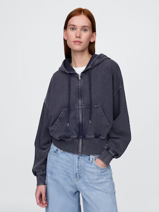 Heavyweight French Terry Oversized Zip Wedge Hoodie | Gap (US)
