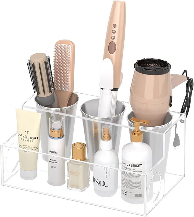 Amazon.com: NIUBEE Hair Tool Organizer, Clear Acrylic Hair Dryer and Styling Organizer, Bathroom ... | Amazon (US)