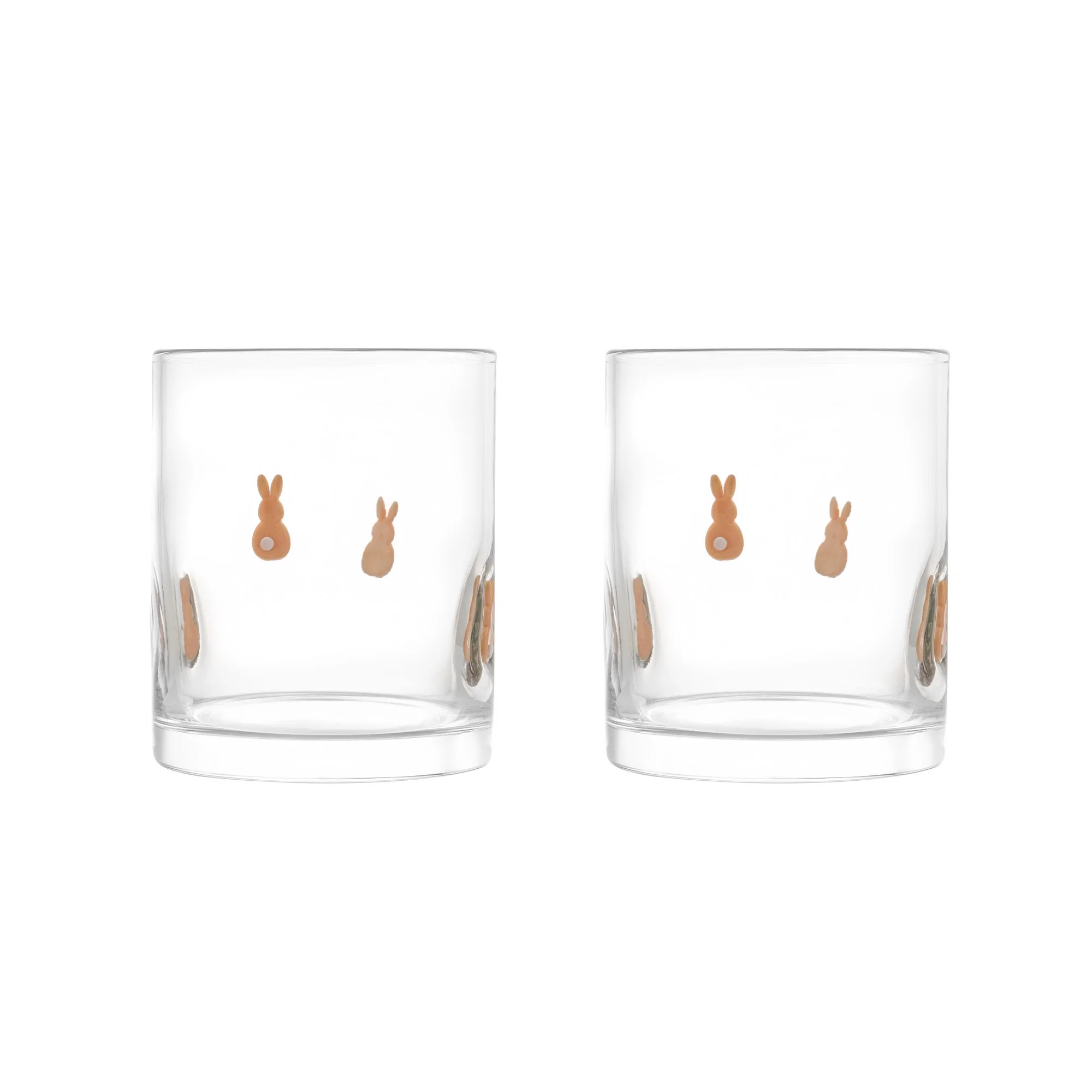 Thyme & Table 12 fl oz Easter Bunny Charm Drinking Glasses, Set of 2 | Walmart (US)